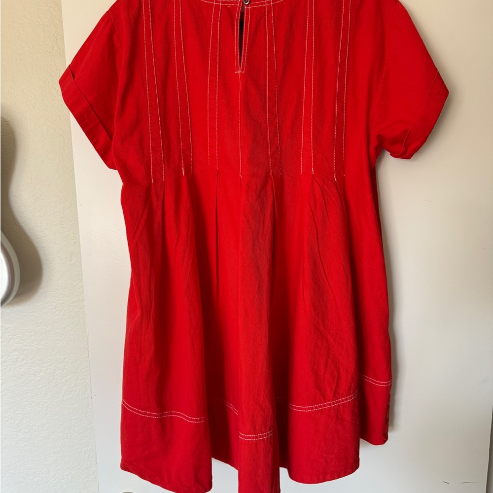 Pilcro Short-Sleeve Denim Mini Swing